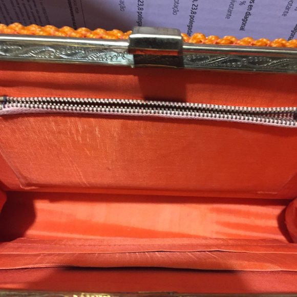 VINTAGE HAND KNITTED POPCORN SMALL HANDBAG - Picture 8 of 10